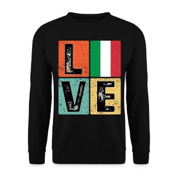 I Love Italy drapeau pour la fierté italienne - Sweat-shirt Unisexe - noir - Devant - Alina (178cm) & Michal (187cm)