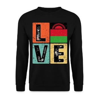 I Love Malawi Malawian Flag - Unisex Sweatshirt - black - Front - Alina (178cm) & Michal (187cm)