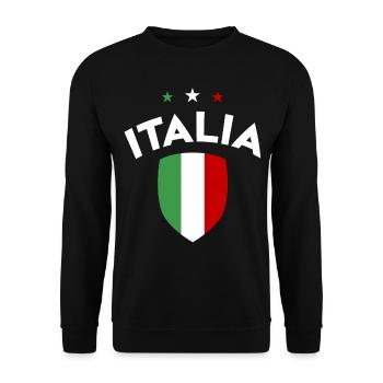 Italia Italien Italiener italienische Fahne Flagge - Unisex Pullover - Schwarz - Vorne - Alina (178cm) & Michal (187cm)
