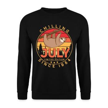 July 1984 Vintage Sloth - Unisex Sweatshirt - black - Front - Alina (178cm) & Michal (187cm)
