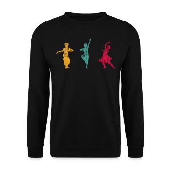 Maori Tribal Polynésian Danse Drôle Haka - Sweat-shirt Unisexe - noir - Devant - Alina (178cm) & Michal (187cm)