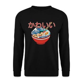 ramen - Unisex Sweatshirt - black - Front - Alina (178cm) & Michal (187cm)