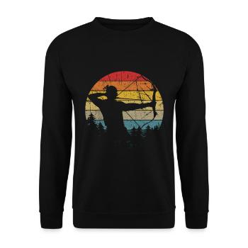 Bogenschießen - Unisex Pullover - Schwarz - Vorne - Alina (178cm) & Michal (187cm)