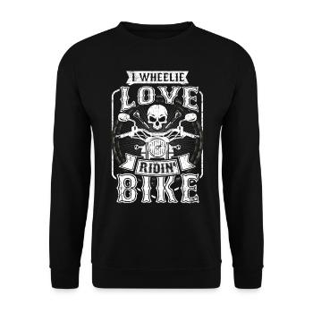 Motorrad Tshirt Biker Kutte Moped Bobber MC Racer - Unisex Pullover - Schwarz - Vorne - Alina (178cm) & Michal (187cm)