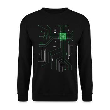Admin Computer Herz Informatiker - Unisex Pullover - Schwarz - Vorne - Alina (178cm) & Michal (187cm)