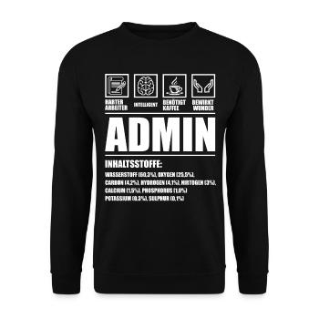Admin Administrator lustige Geschenkideen - Unisex Pullover - Schwarz - Vorne - Alina (178cm) & Michal (187cm)