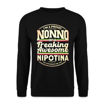 Großvater Opa Vintage Großvater - Unisex Pullover - Schwarz - Vorne - Alina (178cm) & Michal (187cm)