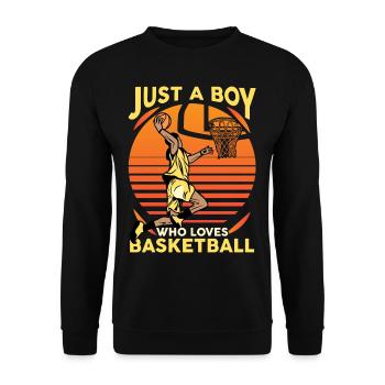 Just a Boy who loves Basketball - Unisex Pullover - Schwarz - Vorne - Alina (178cm) & Michal (187cm)