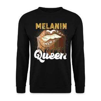 Black Pride Melanin Queen Lips - Sweat-shirt Unisexe - noir - Devant - Alina (178cm) & Michal (187cm)