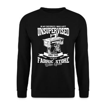 Sewing machine Sewing - Unisex Sweatshirt - black - Front - Alina (178cm) & Michal (187cm)