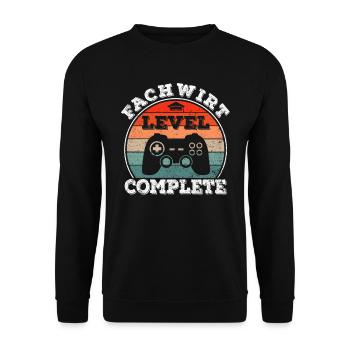 Fachwirt bestanden Abschluss Weiterbildung Kurs - Unisex Pullover - Schwarz - Vorne - Alina (178cm) & Michal (187cm)