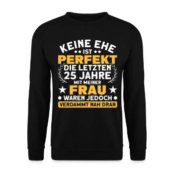 Ehepaar 25. Hochzeitstag Silberhochzeit - Unisex Pullover - Schwarz - Vorne - Alina (178cm) & Michal (187cm)