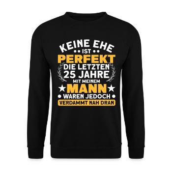 Silberhochzeit 25. Hochzeitstag Ehepaar - Unisex Pullover - Schwarz - Vorne - Alina (178cm) & Michal (187cm)
