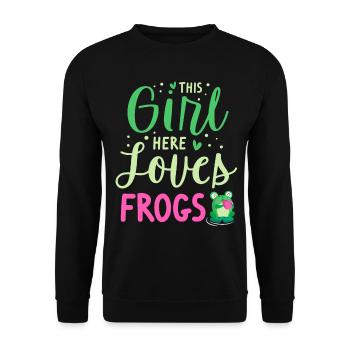 Frog Tshirt Toad Tadpole Tree Frog Frog - Unisex Sweatshirt - black - Front - Alina (178cm) & Michal (187cm)