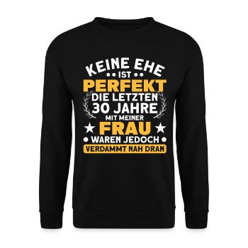 Ehepaar 30. Hochzeitstag Perlenhochzeit - Unisex Pullover - Schwarz - Vorne - Alina (178cm) & Michal (187cm)