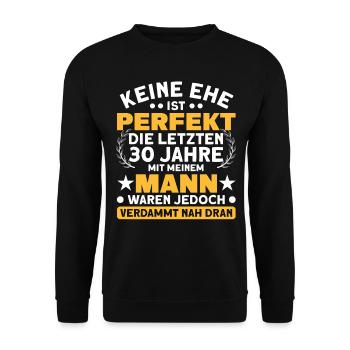 Perlenhochzeit 30. Hochzeitstag Ehepaar - Unisex Pullover - Schwarz - Vorne - Alina (178cm) & Michal (187cm)