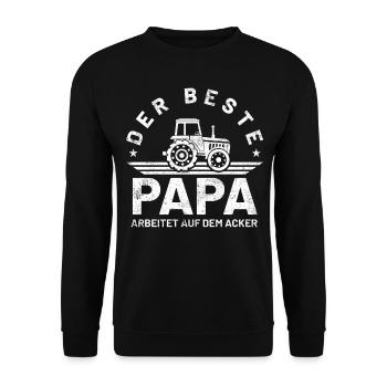 Bauer Landwirt Papa Vater Vatertag Vintage - Unisex Pullover - Schwarz - Vorne - Alina (178cm) & Michal (187cm)