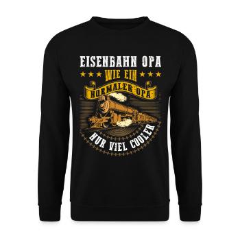 Modelleisenbahn Tshirt Bahnhof Eisenbahn Dampflok - Unisex Pullover - Schwarz - Vorne - Alina (178cm) & Michal (187cm)