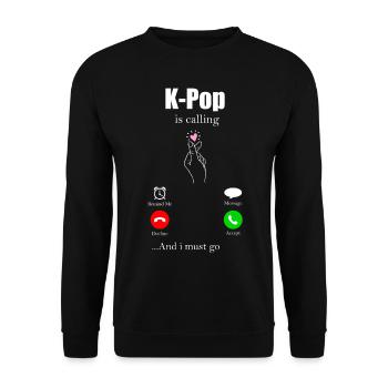 K-Pop - Sweat-shirt Unisexe - noir - Devant - Alina (178cm) & Michal (187cm)