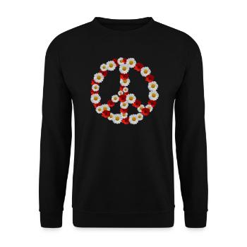 Peace love flower power hippie outfit - Unisex Sweatshirt - black - Front - Alina (178cm) & Michal (187cm)