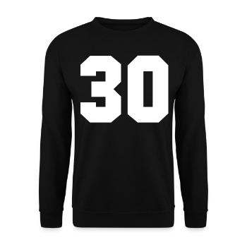 30 - Nombre 30 - Sweat-shirt Unisexe - noir - Devant - Alina (178cm) & Michal (187cm)