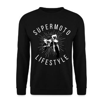 Supermoto Lifestyle / Motorcycle / Motorcycles biker - Unisex Sweatshirt - black - Front - Alina (178cm) & Michal (187cm)