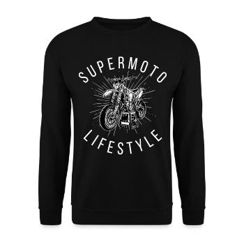Supermoto Lifestyle / Motorcycle / Motorcycles biker - Unisex Sweatshirt - black - Front - Alina (178cm) & Michal (187cm)