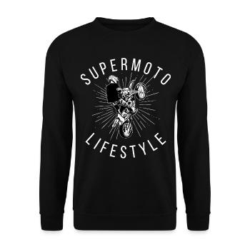 Supermoto Lifestyle / Motorcycle / Motorcycles biker - Unisex Sweatshirt - black - Front - Alina (178cm) & Michal (187cm)