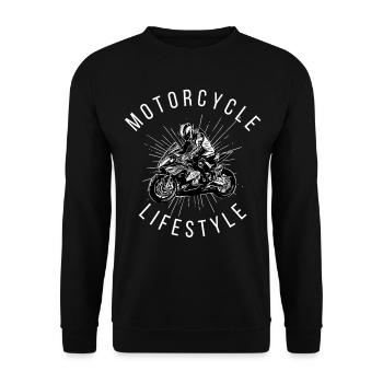 Motorcycle Lifestyle / Motorcycle / Motorcycles biker - Unisex Sweatshirt - black - Front - Alina (178cm) & Michal (187cm)