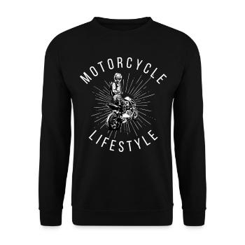 Motorcycle Lifestyle / Moto / moto biker - Sweat-shirt Unisexe - noir - Devant - Alina (178cm) & Michal (187cm)