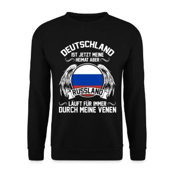 Russe Deutschrusse Russen Deutschland Russland - Unisex Pullover - Schwarz - Vorne - Alina (178cm) & Michal (187cm)