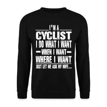 Cyclistes - Sweat-shirt Unisexe - noir - Devant - Alina (178cm) & Michal (187cm)