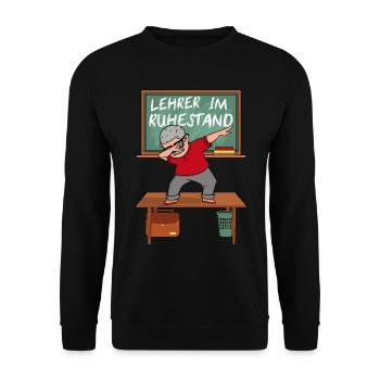 Lehrer im Ruhestand Rente Rentner Pension Geschenk - Unisex Pullover - Schwarz - Vorne - Alina (178cm) & Michal (187cm)