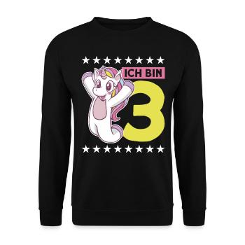 3 Jahre Mädchen 3. Geburtstag - Unisex Pullover - Schwarz - Vorne - Alina (178cm) & Michal (187cm)