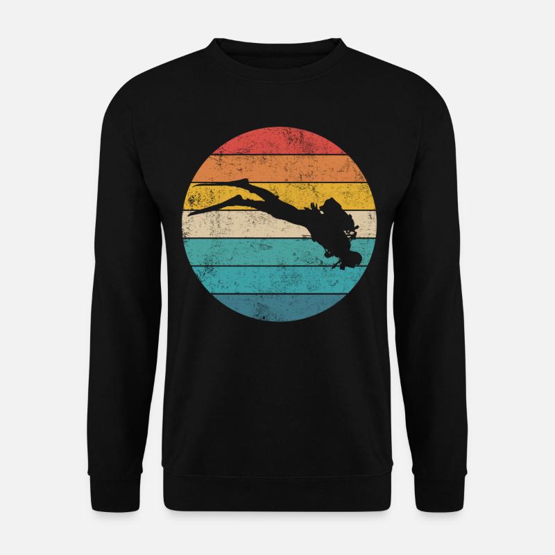 Tauchen | Taucher Retro Vintage - Unisex Pullover - Schwarz