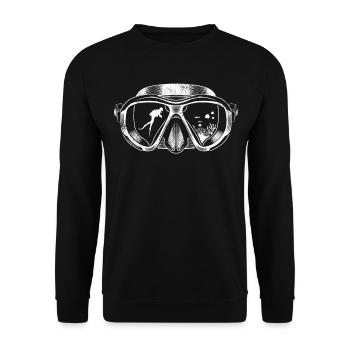 Tauchen Taucher Taucherbrille Geschenk - Unisex Pullover - Schwarz - Vorne - Alina (178cm) & Michal (187cm)