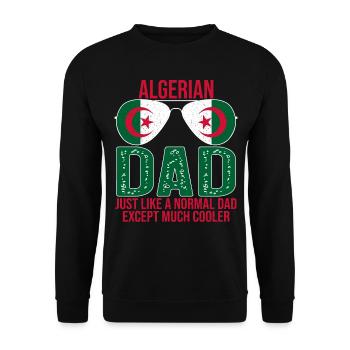 Algerian Dad Algerien Flagge Sonnenbrille Vatertag - Unisex Pullover - Schwarz - Vorne - Alina (178cm) & Michal (187cm)