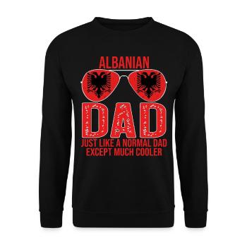 Albanian dad Albanie drapeau lunettes de soleil - Sweat-shirt Unisexe - noir - Devant - Alina (178cm) & Michal (187cm)