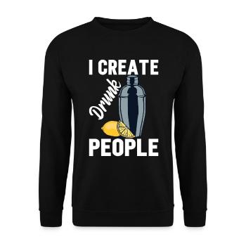 Barmann Barmixer Barkeeper Geschenk - Unisex Pullover - Schwarz - Vorne - Alina (178cm) & Michal (187cm)