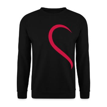 Liebe - Herz - Rot - Unisex Pullover - Schwarz - Vorne - Alina (178cm) & Michal (187cm)