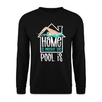 Swimming Swimmer Swim Home Is - Unisex Pullover - Schwarz - Vorne - Alina (178cm) & Michal (187cm)