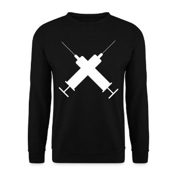 Spritze - Unisex Pullover - Schwarz - Vorne - Alina (178cm) & Michal (187cm)