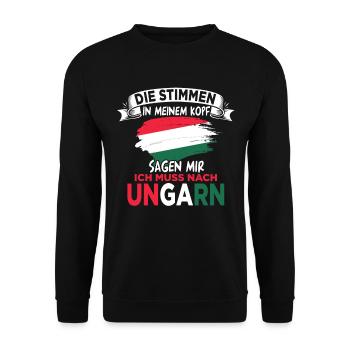 Ungarn Ungarische Flagge Hungary Ungarisch Ungaren - Unisex Pullover - Schwarz - Vorne - Alina (178cm) & Michal (187cm)