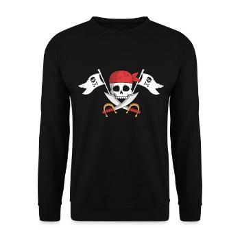 Piraten Matrose Seeräuber Kapitän Schiff Kind - Unisex Pullover - Schwarz - Vorne - Alina (178cm) & Michal (187cm)