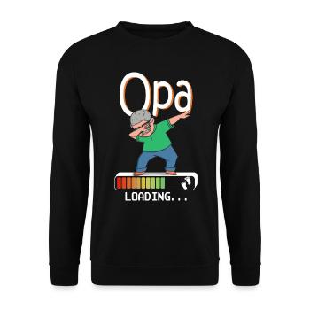 Werdender Opa loading zukünftiger Großvater Opa - Unisex Pullover - Schwarz - Vorne - Alina (178cm) & Michal (187cm)
