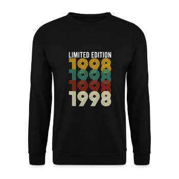 Vintage Limited Edition 1998 Geburtstag Geburtsjah - Unisex Pullover - Schwarz - Vorne - Alina (178cm) & Michal (187cm)