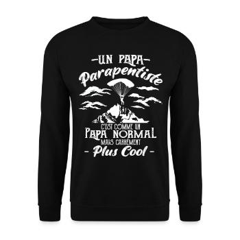 Papa parapentiste - Sweat-shirt Unisexe - noir - Devant - Alina (178cm) & Michal (187cm)