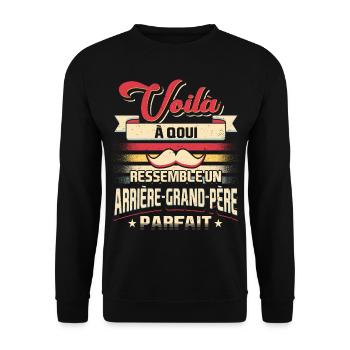 Arrière-grand-père Humour - Sweat-shirt Unisexe - noir - Devant - Alina (178cm) & Michal (187cm)
