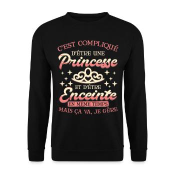 Future Maman - Sweat-shirt Unisexe - noir - Devant - Alina (178cm) & Michal (187cm)