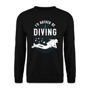 Scuba Diver I'D Rather Be Diving - Unisex Pullover - Schwarz - Vorne - Alina (178cm) & Michal (187cm)